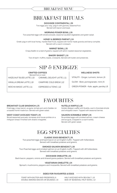 Weekend Brunch Menu