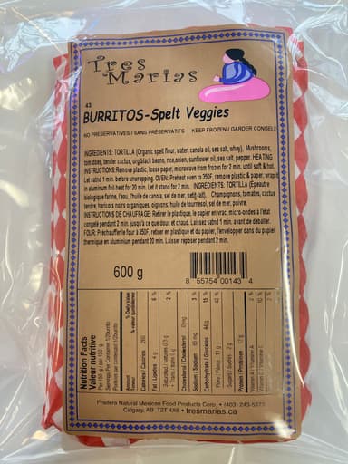 Tres Marias Burritos-Turkey Spelt